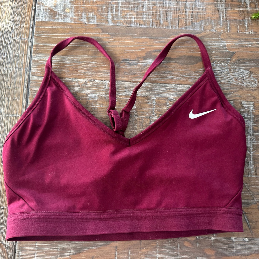 Nike Maroon Dri-FIT Sports Bra